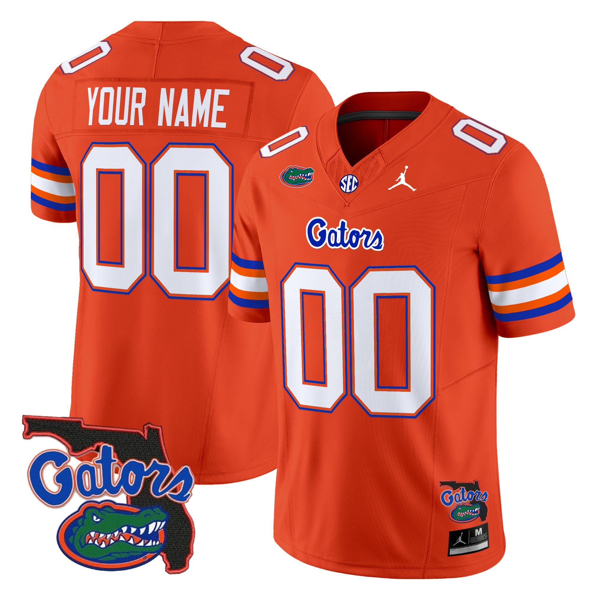 Men Florida Gators Orange 2024 Florida Patch Vapor Limited Custom NCAA Jersey->ncaa teams->NCAA Jersey